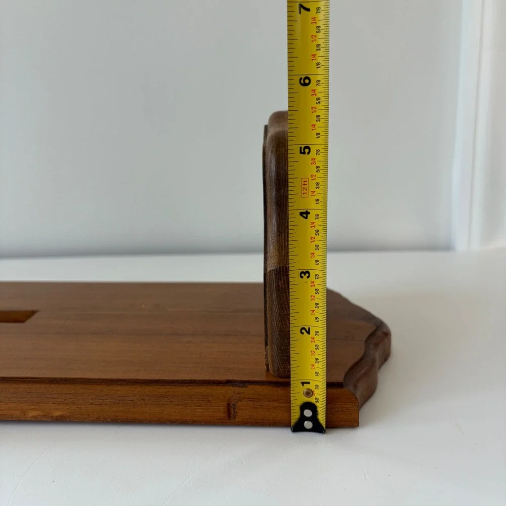 Vintage Wooden Wall Sconce Shelf Mirrored Cross Cutout Religious Decor 16 inch